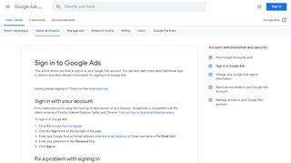 
                            3. Get help signing in to AdWords - AdWords Help - Google Support