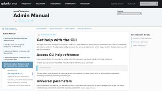 
                            2. Get help with the CLI - Splunk Documentation