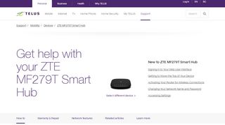 
                            4. Get help with your ZTE MF279T Smart Hub - Telus