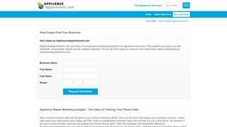 
                            2. Get Listed on ApplianceAppointment.com