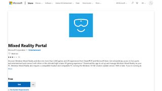 
                            4. Get Mixed Reality Portal - Microsoft Store