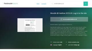 
                            4. Get Moodle.hadlow.ac.uk news - Moodle @ Hadlow 2019-20 ...