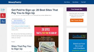 
                            9. Get Paid to Sign up: 20 Best Sites That Pay You …