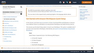 
                            3. Get Started with Amazon WorkSpaces Quick Setup