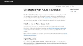 
                            3. Get started with Azure PowerShell | Microsoft Docs