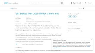 
                            3. Get Started with Cisco Webex Control Hub - Webex Help Center