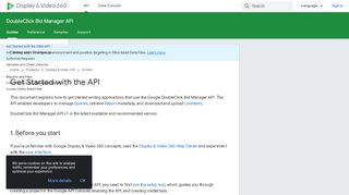 
                            6. Get Started with the API | Display & Video 360 | Google Developers