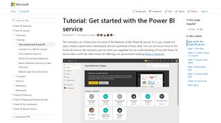 
                            4. Get started with the Power BI service - Power BI | Microsoft Docs