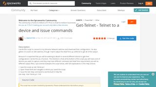 
                            2. Get-Telnet - Telnet to a device and issue commands ...