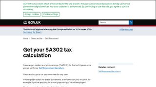 
                            3. Get your SA302 tax calculation - GOV.UK