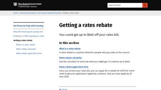 
                            6. Getting a rates rebate - NZ Government - Govt.nz