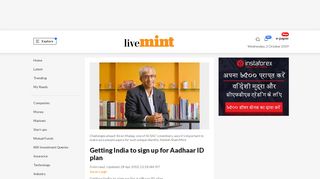 
                            8. Getting India to sign up for Aadhaar ID plan - livemint.com