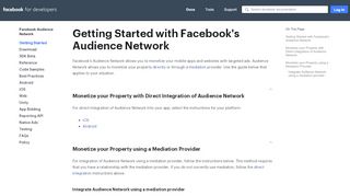 
                            2. Getting Started - Facebook Audience Network