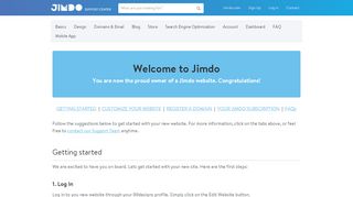 
                            7. Getting started - Jimdo Support Center (English)