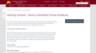 
                            7. Getting Started - Newly Admitted Online Students | University of ...