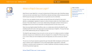 
                            2. Getting started - RapID Secure Login - Intercede