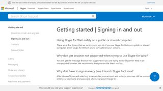 
                            2. Getting started | Signing in and out | Skype Support