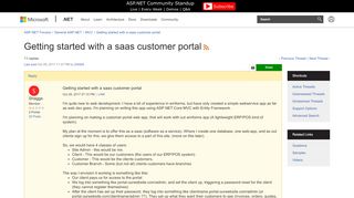 
                            2. Getting started with a saas customer portal | The ASP.NET Forums