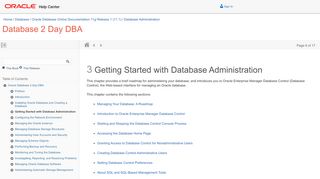 
                            9. Getting Started with Database Administration - Oracle