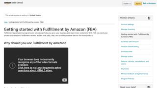 
                            1. Getting started with Fulfillment by Amazon (FBA)  …