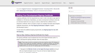 
                            7. Getting Your Development Signing Certificate - TestPlant eggPlant