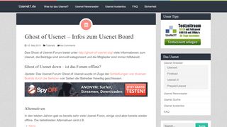 
                            1. Ghost of Usenet - Infos zum Usenet Board