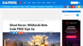 
                            7. Ghost Recon: Wildlands Beta Code FREE Sign Up …