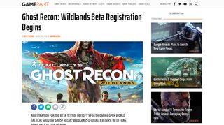 
                            10. Ghost Recon: Wildlands Beta Registration Begins | …