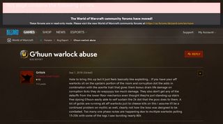 
                            2. G'huun warlock abuse - World of Warcraft Forums - Blizzard ...