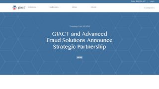 
                            4. GIACT and Advanced Fraud Solutions Announce Strategic ...