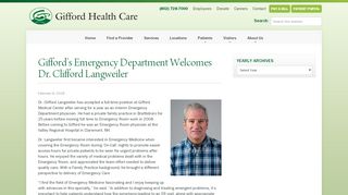 
                            7. Gifford's Emergency Department Welcomes Dr. Clifford Langweiler