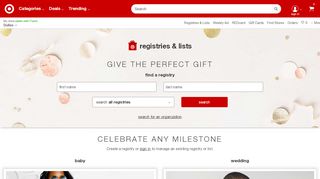 
                            3. Gift Registry & Lists : Target