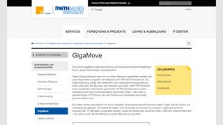
                            4. GigaMove - RWTH AACHEN UNIVERSITY IT Center - Deutsch