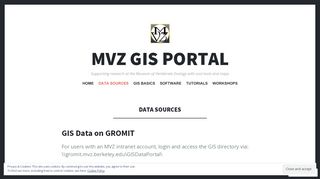 
                            2. GIS Data on GROMIT - Data Sources – MVZ GIS Portal