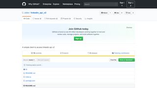 
                            9. GitHub - Jollor/linkedin_api_v2: A simple client to access ...