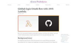 
                            3. GitHub login OAuth flow with AWS Lambda – Aivaras ...