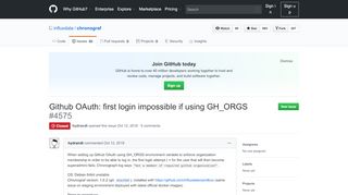 
                            5. Github OAuth: first login impossible if using GH_ORGS ...