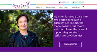 
                            5. Give A Care: Disability Support Services - Home Care Melbourne