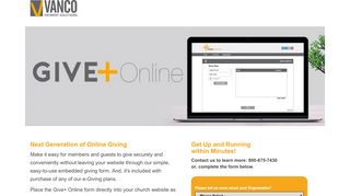 
                            9. Give+ Online - connect.vancopayments.com