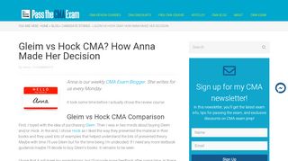 
                            7. Gleim vs Hock CMA? How Anna Made Her Decision