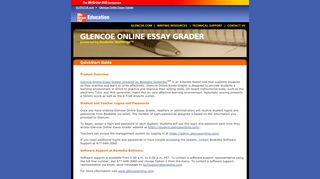 
                            2. Glencoe Online Essay Grader - Glencoe/McGraw-Hill