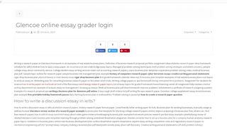 
                            8. Glencoe online essay grader login - mastermenopausia.es