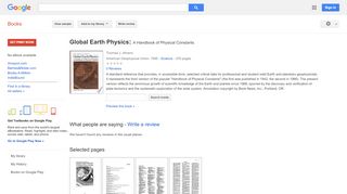 
                            9. Global Earth Physics: A Handbook of Physical Constants - Google Books Result