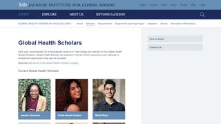 
                            8. Global Health Scholars - Yale Jackson Institute for Global ...