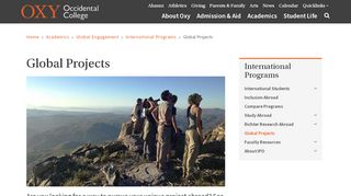 
                            9. Global Projects | Occidental College