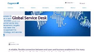 
                            2. Global Service Desk – Capgemini Worldwide