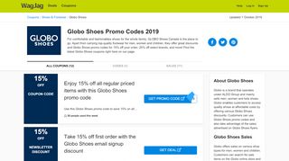 
                            6. Globo Shoes Promo Codes and Coupons - wagjag.com