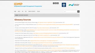 
                            6. Glossary Sources | Integrated Drought Management Programme