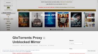 
                            3. GloTorrents Proxy :: Unblocked Mirror – Bypass 2018