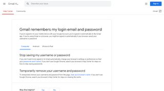 
                            7. Gmail remembers my login email and password - …